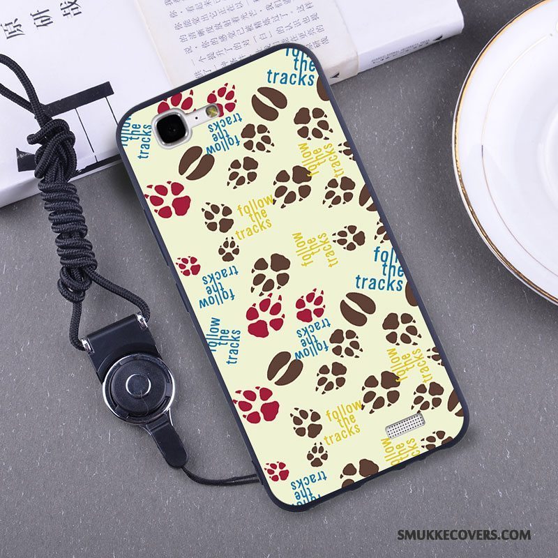 Etui Huawei Ascend G7 Silikone Hængende Ornamenter Telefon, Cover Huawei Ascend G7 Skærmbeskyttelse Gul