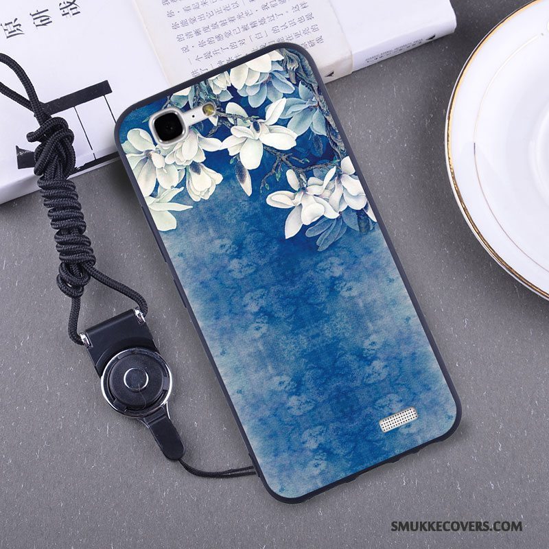 Etui Huawei Ascend G7 Silikone Hængende Ornamenter Telefon, Cover Huawei Ascend G7 Skærmbeskyttelse Gul