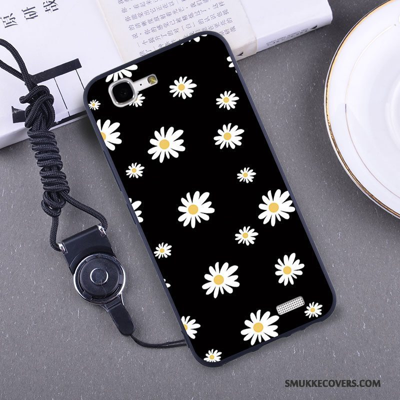 Etui Huawei Ascend G7 Silikone Hængende Ornamenter Telefon, Cover Huawei Ascend G7 Skærmbeskyttelse Gul