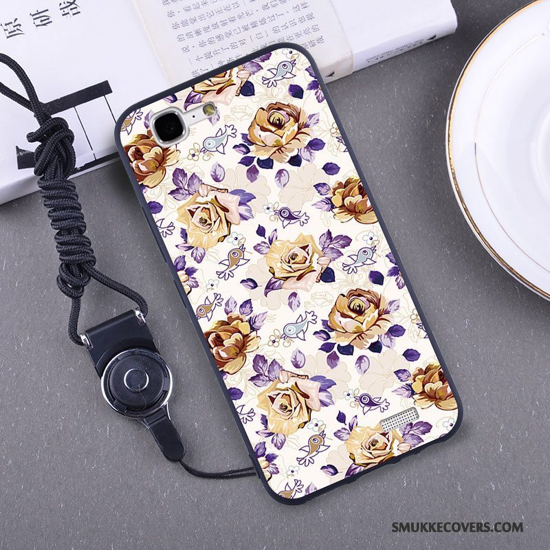 Etui Huawei Ascend G7 Silikone Hængende Ornamenter Telefon, Cover Huawei Ascend G7 Skærmbeskyttelse Gul