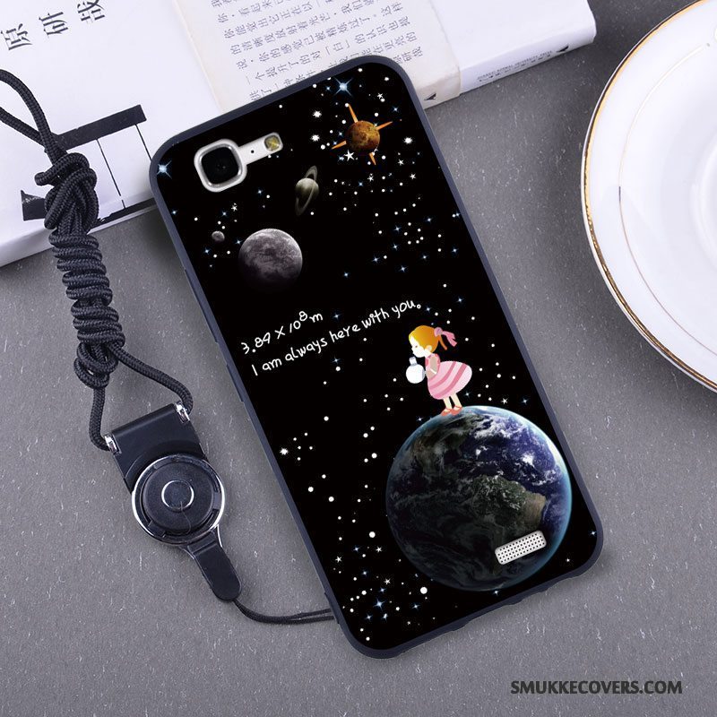 Etui Huawei Ascend G7 Silikone Hængende Ornamenter Telefon, Cover Huawei Ascend G7 Skærmbeskyttelse Gul