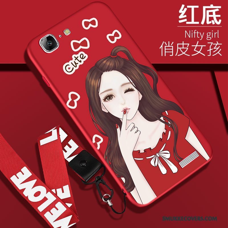 Etui Huawei Ascend G7 Silikone Rød Af Personlighed, Cover Huawei Ascend G7 Beskyttelse Anti-fald Telefon