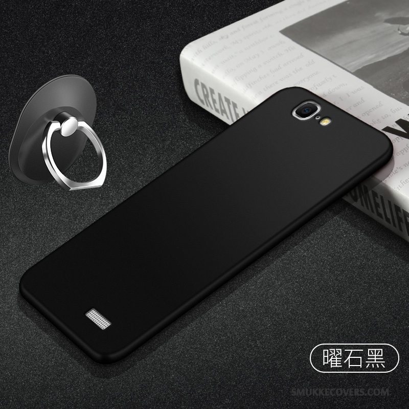 Etui Huawei Ascend G7 Silikone Simple Telefon, Cover Huawei Ascend G7 Blød Nubuck Rød