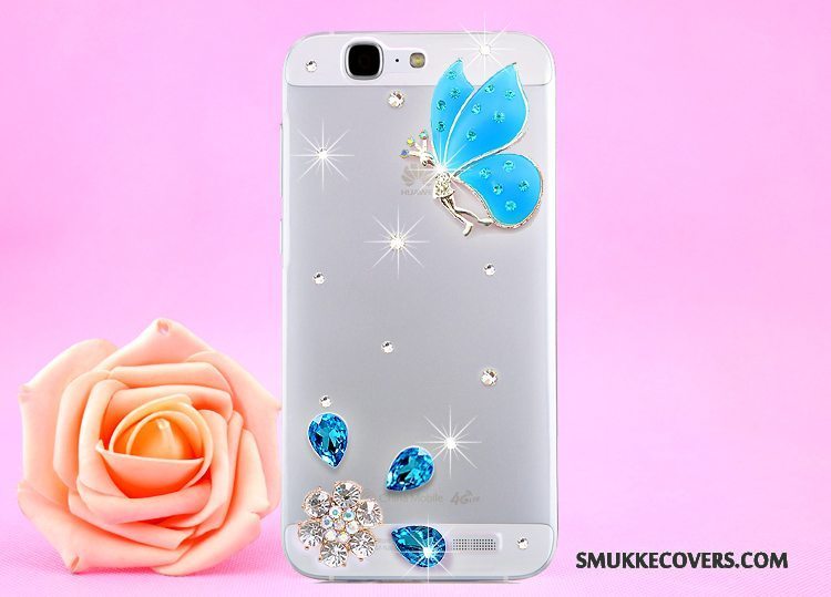 Etui Huawei Ascend G7 Strass Hængende Hals Guld, Cover Huawei Ascend G7 Beskyttelse Telefongennemsigtig