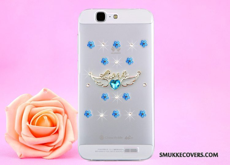 Etui Huawei Ascend G7 Strass Hængende Hals Guld, Cover Huawei Ascend G7 Beskyttelse Telefongennemsigtig