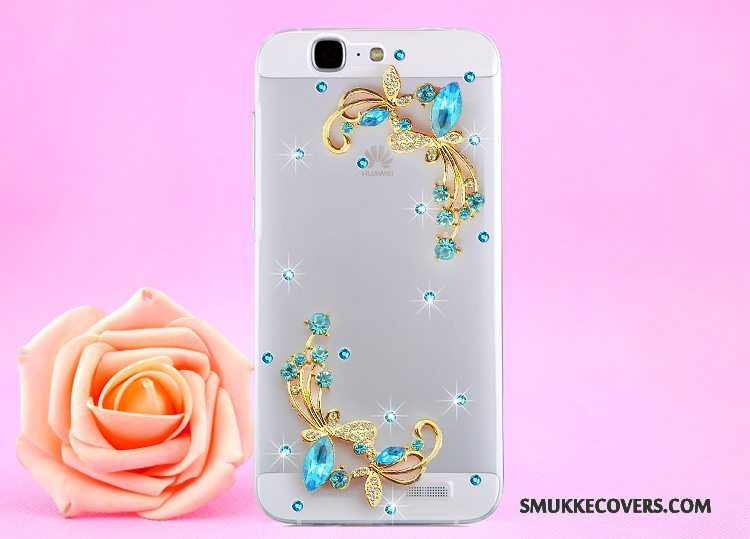 Etui Huawei Ascend G7 Strass Hængende Hals Guld, Cover Huawei Ascend G7 Beskyttelse Telefongennemsigtig