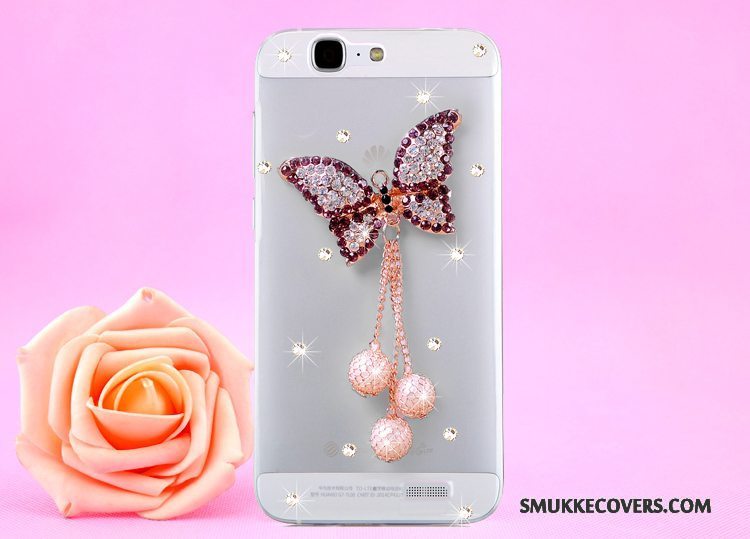 Etui Huawei Ascend G7 Strass Hængende Hals Guld, Cover Huawei Ascend G7 Beskyttelse Telefongennemsigtig