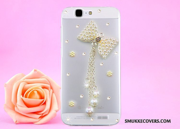 Etui Huawei Ascend G7 Strass Hængende Hals Guld, Cover Huawei Ascend G7 Beskyttelse Telefongennemsigtig