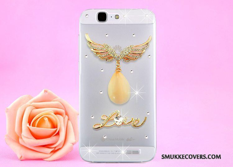 Etui Huawei Ascend G7 Strass Hængende Hals Guld, Cover Huawei Ascend G7 Beskyttelse Telefongennemsigtig