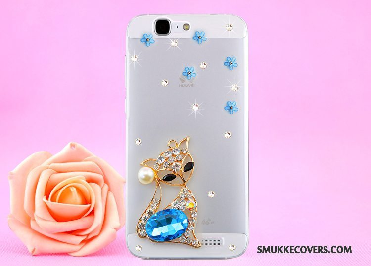 Etui Huawei Ascend G7 Strass Hængende Hals Guld, Cover Huawei Ascend G7 Beskyttelse Telefongennemsigtig