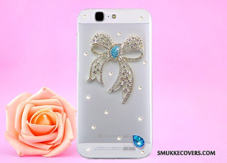 Etui Huawei Ascend G7 Strass Hængende Hals Guld, Cover Huawei Ascend G7 Beskyttelse Telefongennemsigtig