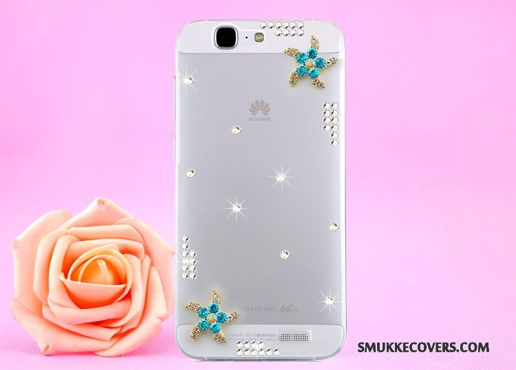 Etui Huawei Ascend G7 Strass Hængende Hals Guld, Cover Huawei Ascend G7 Beskyttelse Telefongennemsigtig