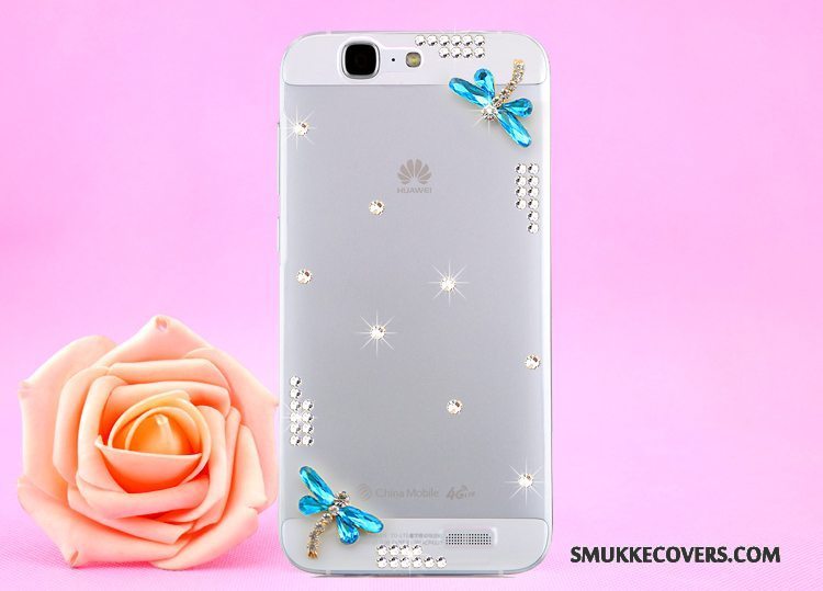 Etui Huawei Ascend G7 Strass Hængende Hals Guld, Cover Huawei Ascend G7 Beskyttelse Telefongennemsigtig