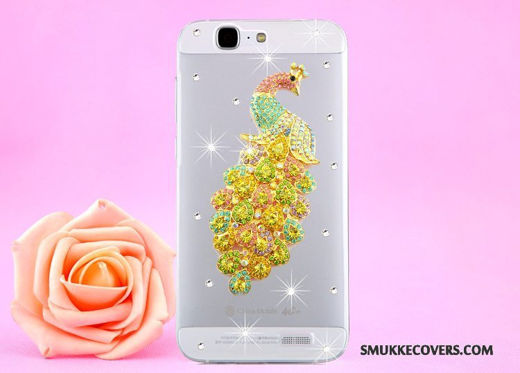 Etui Huawei Ascend G7 Strass Hængende Hals Guld, Cover Huawei Ascend G7 Beskyttelse Telefongennemsigtig