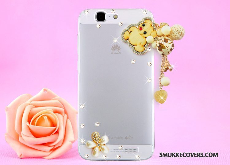 Etui Huawei Ascend G7 Strass Hængende Hals Guld, Cover Huawei Ascend G7 Beskyttelse Telefongennemsigtig