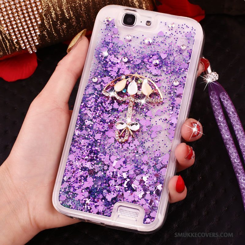 Etui Huawei Ascend G7 Strass Spænde Quicksand, Cover Huawei Ascend G7 Beskyttelse Ring Telefon