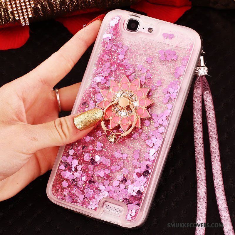 Etui Huawei Ascend G7 Strass Spænde Quicksand, Cover Huawei Ascend G7 Beskyttelse Ring Telefon