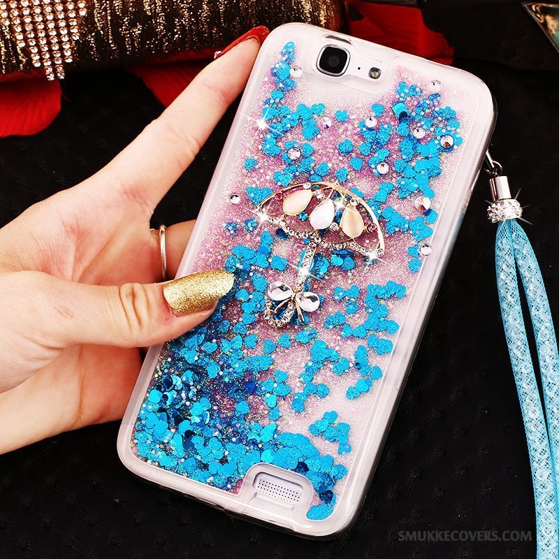 Etui Huawei Ascend G7 Strass Spænde Quicksand, Cover Huawei Ascend G7 Beskyttelse Ring Telefon