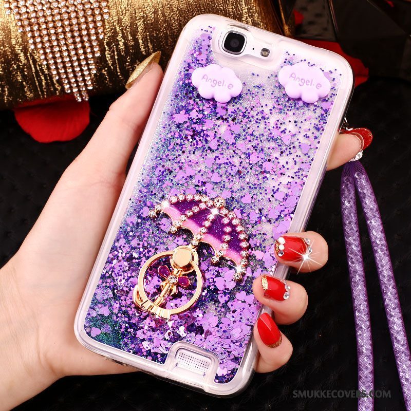 Etui Huawei Ascend G7 Strass Spænde Quicksand, Cover Huawei Ascend G7 Beskyttelse Ring Telefon