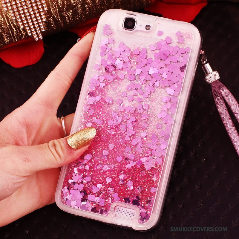 Etui Huawei Ascend G7 Strass Spænde Quicksand, Cover Huawei Ascend G7 Beskyttelse Ring Telefon