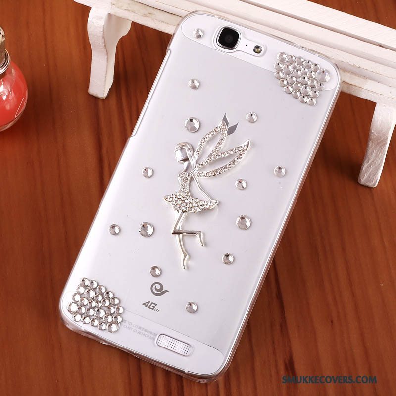 Etui Huawei Ascend G7 Strass Telefongennemsigtig, Cover Huawei Ascend G7 Beskyttelse Hård Lyserød