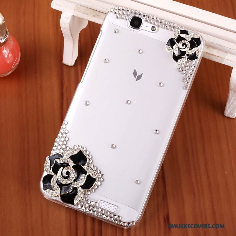 Etui Huawei Ascend G7 Strass Telefongennemsigtig, Cover Huawei Ascend G7 Beskyttelse Hård Lyserød