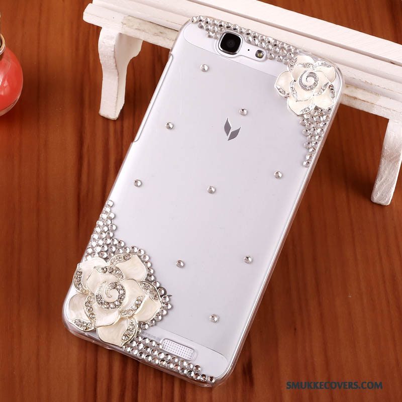 Etui Huawei Ascend G7 Strass Telefongennemsigtig, Cover Huawei Ascend G7 Beskyttelse Hård Lyserød