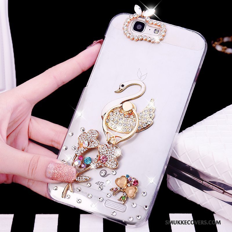 Etui Huawei Ascend G7 Strass Trend Telefon, Cover Huawei Ascend G7 Hvid Ring
