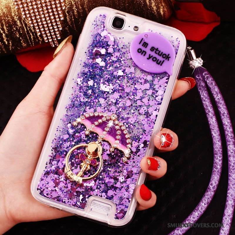 Etui Huawei Ascend G7 Strass Tynd Ring, Cover Huawei Ascend G7 Beskyttelse Trend Lilla
