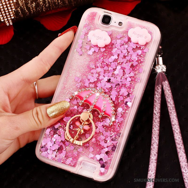 Etui Huawei Ascend G7 Strass Tynd Ring, Cover Huawei Ascend G7 Beskyttelse Trend Lilla