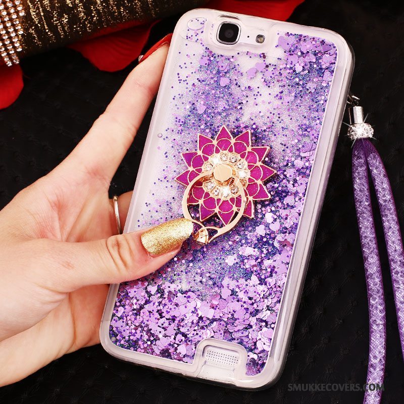 Etui Huawei Ascend G7 Strass Tynd Ring, Cover Huawei Ascend G7 Beskyttelse Trend Lilla