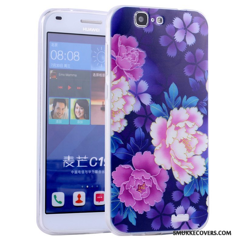 Etui Huawei Ascend G7 Tasker Lyserød Telefon, Cover Huawei Ascend G7 Blød Anti-fald