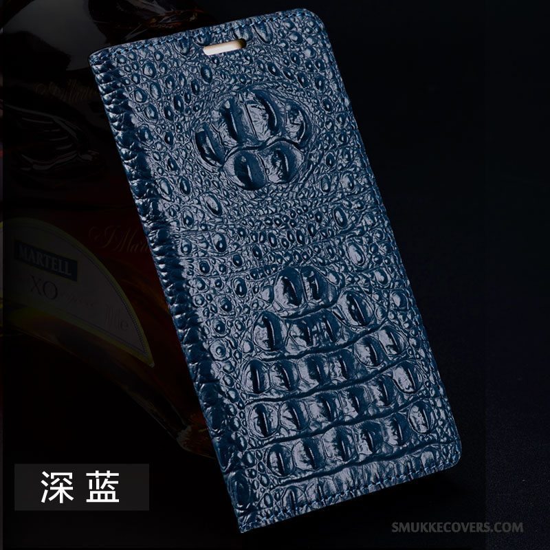 Etui Huawei Ascend Mate 7 Beskyttelse Anti-fald Mørkeblå, Cover Huawei Ascend Mate 7 Læder Telefon