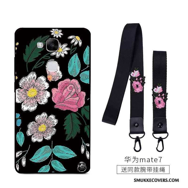 Etui Huawei Ascend Mate 7 Cartoon Sort Af Personlighed, Cover Huawei Ascend Mate 7 Kreativ Anti-fald Tynd