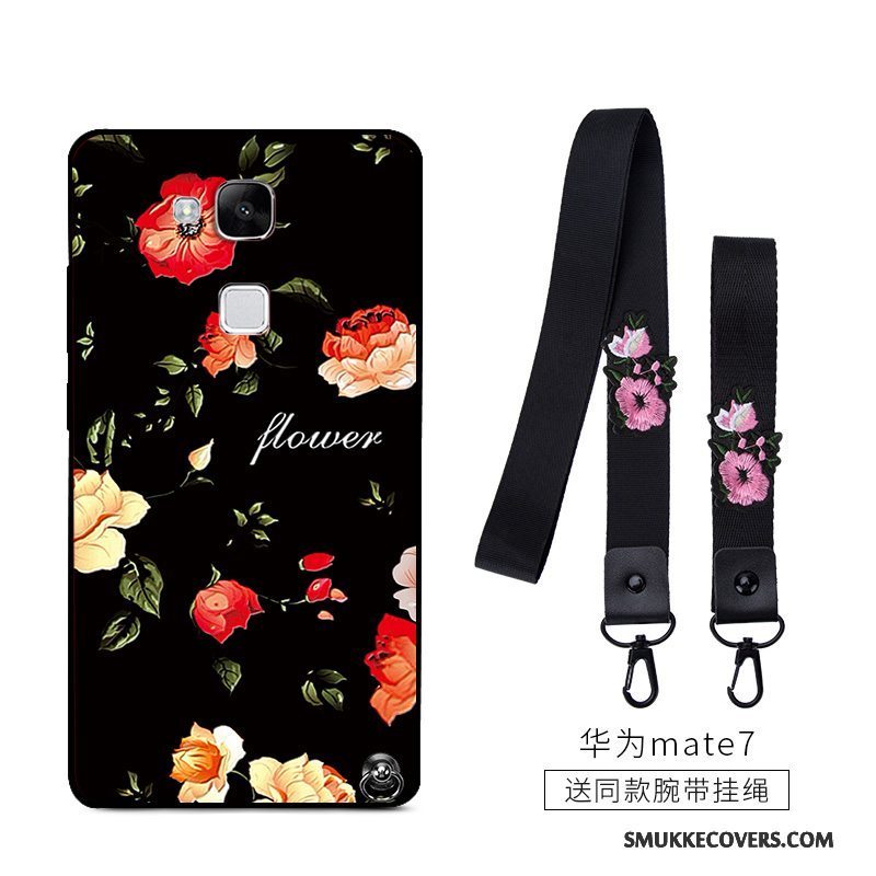 Etui Huawei Ascend Mate 7 Cartoon Sort Af Personlighed, Cover Huawei Ascend Mate 7 Kreativ Anti-fald Tynd