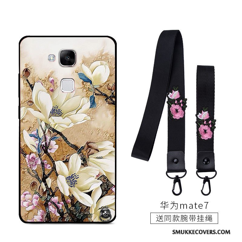 Etui Huawei Ascend Mate 7 Cartoon Sort Af Personlighed, Cover Huawei Ascend Mate 7 Kreativ Anti-fald Tynd