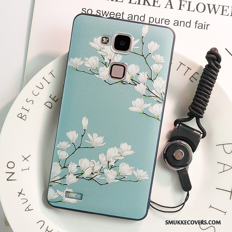 Etui Huawei Ascend Mate 7 Farve Hængende Ornamenter Nubuck, Cover Huawei Ascend Mate 7 Blød Telefonanti-fald