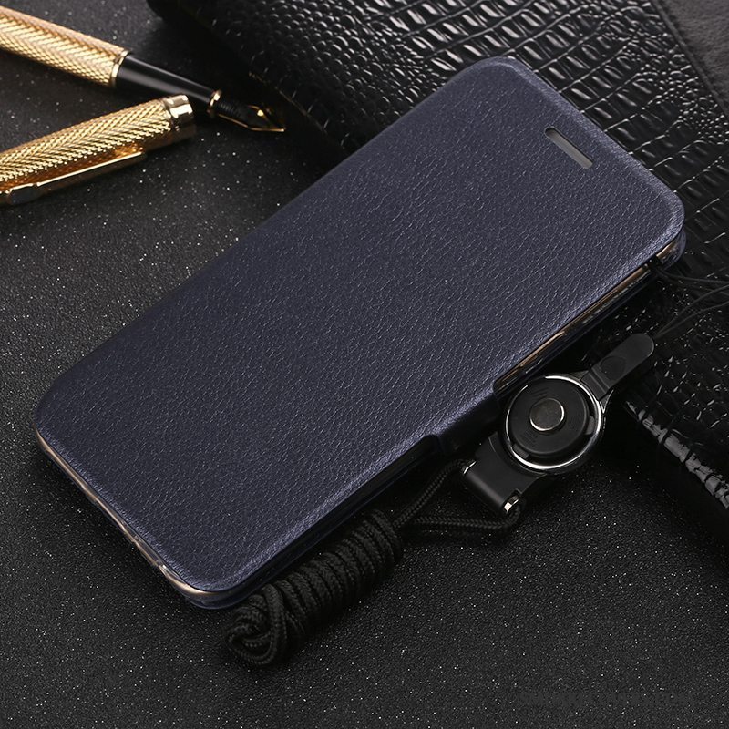 Etui Huawei Ascend Mate 7 Folio Hængende Ornamenter Telefon, Cover Huawei Ascend Mate 7 Tasker Lilla Anti-fald