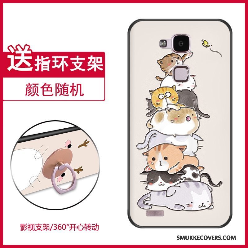 Etui Huawei Ascend Mate 7 Kreativ Lyseblå Anti-fald, Cover Huawei Ascend Mate 7 Cartoon Telefonaf Personlighed