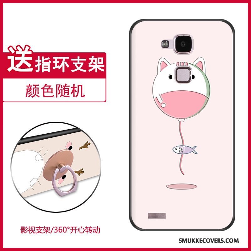 Etui Huawei Ascend Mate 7 Kreativ Lyseblå Anti-fald, Cover Huawei Ascend Mate 7 Cartoon Telefonaf Personlighed