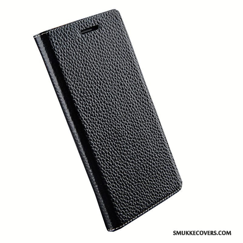 Etui Huawei Ascend Mate 7 Læder Sort Telefon, Cover Huawei Ascend Mate 7 Beskyttelse Simple