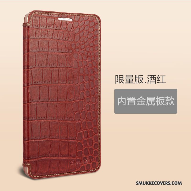 Etui Huawei Ascend Mate 7 Læder Sort Vækstdvale, Cover Huawei Ascend Mate 7 Beskyttelse