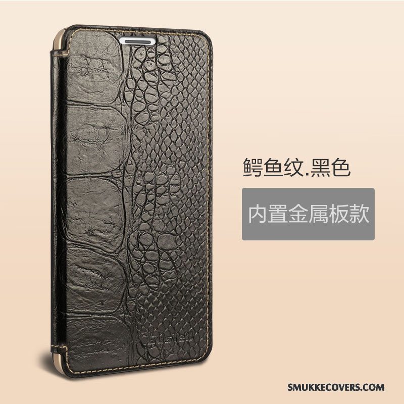 Etui Huawei Ascend Mate 7 Læder Sort Vækstdvale, Cover Huawei Ascend Mate 7 Beskyttelse