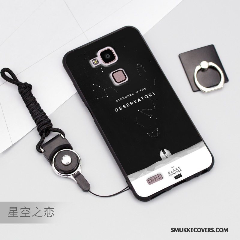 Etui Huawei Ascend Mate 7 Silikone Blå Hængende Ornamenter, Cover Huawei Ascend Mate 7 Beskyttelse Anti-fald Telefon