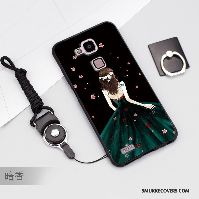 Etui Huawei Ascend Mate 7 Silikone Blå Hængende Ornamenter, Cover Huawei Ascend Mate 7 Beskyttelse Anti-fald Telefon