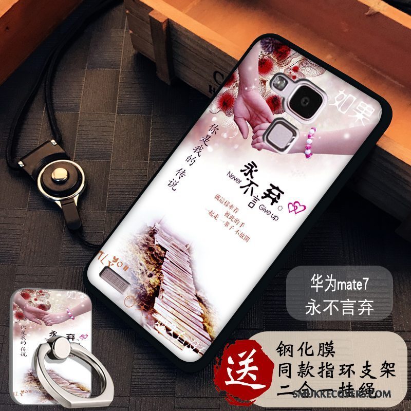 Etui Huawei Ascend Mate 7 Silikone Hængende Ornamenter Anti-fald, Cover Huawei Ascend Mate 7 Beskyttelse Telefonlyse