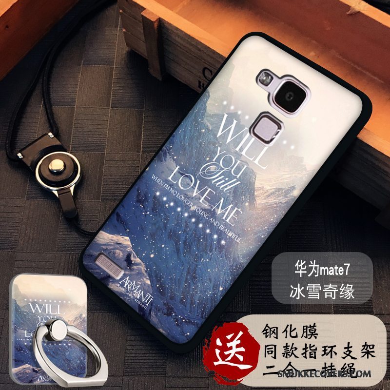 Etui Huawei Ascend Mate 7 Silikone Hængende Ornamenter Anti-fald, Cover Huawei Ascend Mate 7 Beskyttelse Telefonlyse