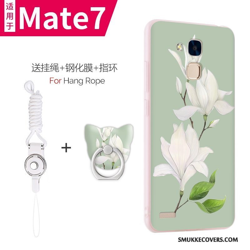 Etui Huawei Ascend Mate 7 Silikone Telefonlyseblå, Cover Huawei Ascend Mate 7 Tasker Anti-fald Tynd