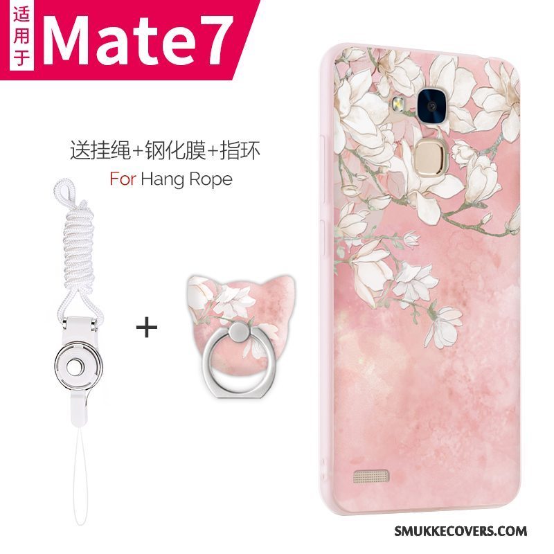 Etui Huawei Ascend Mate 7 Silikone Telefonlyseblå, Cover Huawei Ascend Mate 7 Tasker Anti-fald Tynd