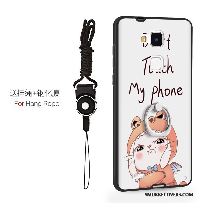 Etui Huawei Ascend Mate 7 Tasker Nubuck Hvid, Cover Huawei Ascend Mate 7 Beskyttelse Smuk Ny